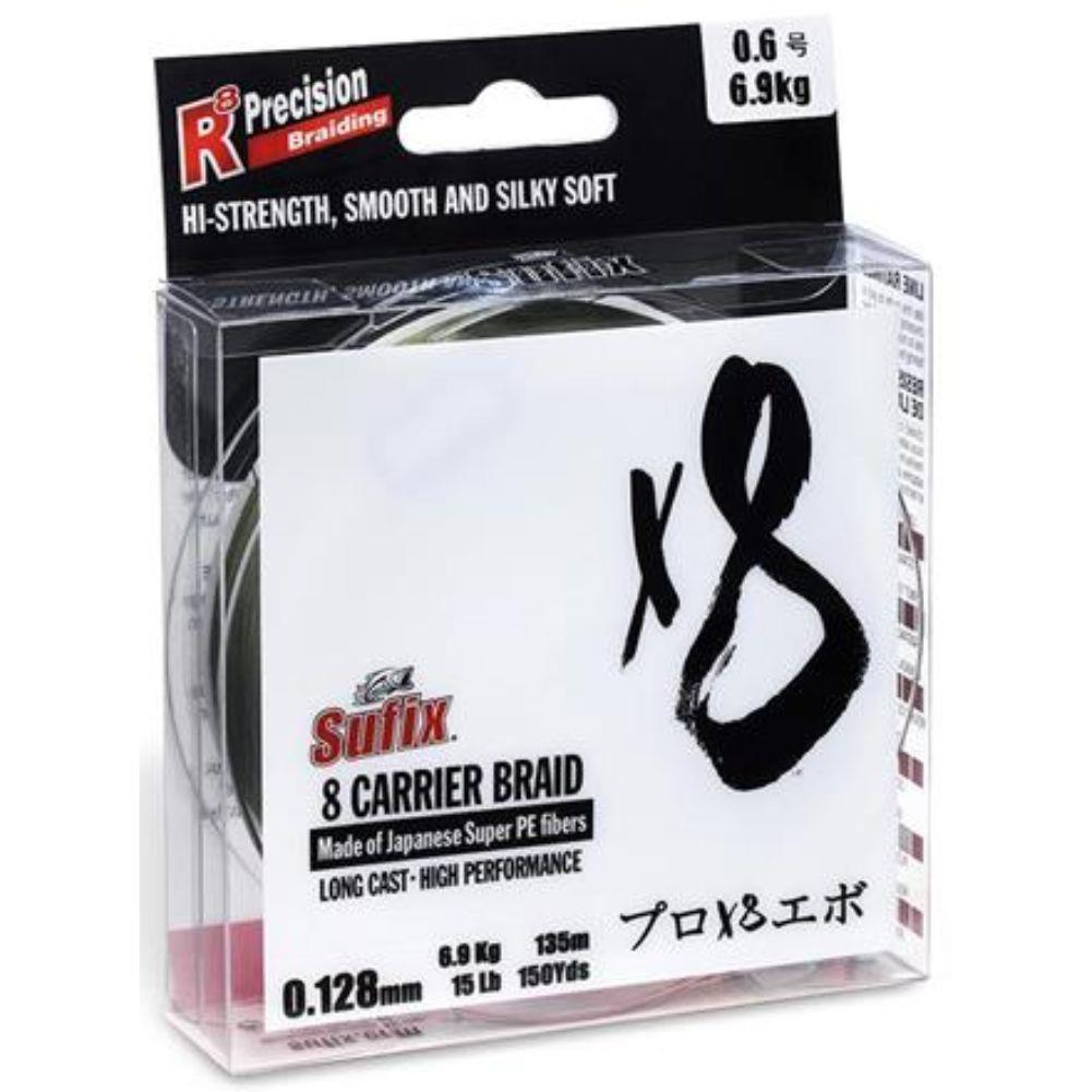 Sufix  X8 Braid Fishing Line 300M 0.330 (26.5KG/60LB) (Neon Chartreuse)