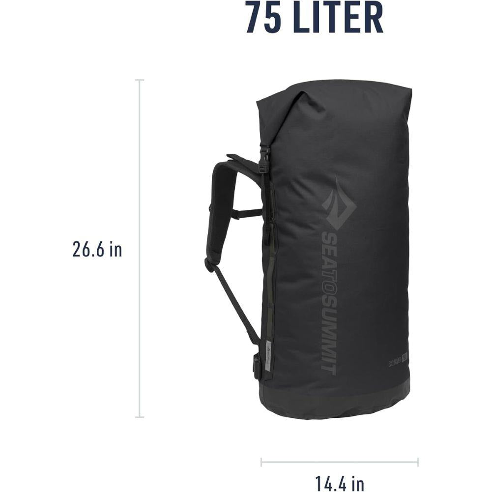 Sea to Summit Big River Dry 75L Backpack (Jet Black) litre