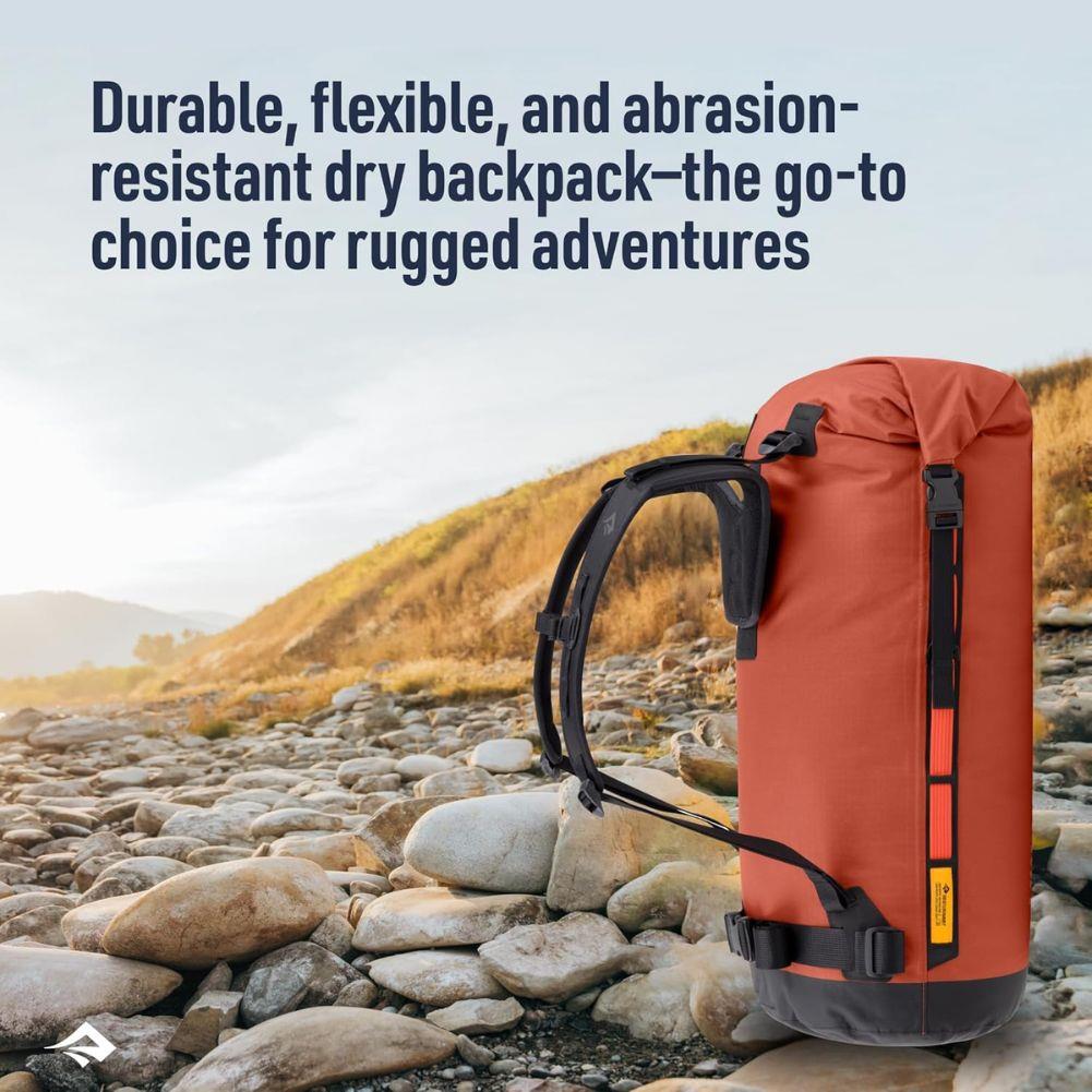 Sea to Summit Big River Dry 75L Backpack (Jet Black) rocks