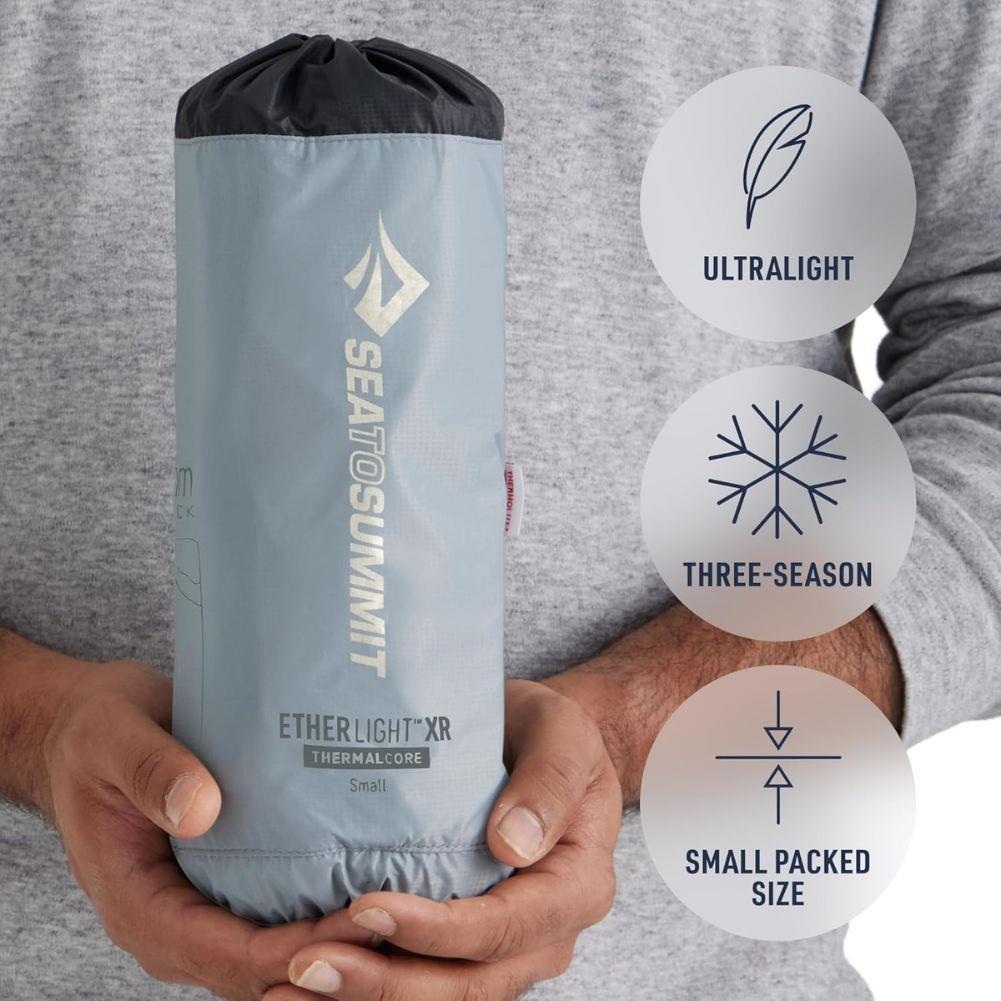 Sea To Summits Ether Light XR Insulated Air Sleeping Mat - Rec. Regular Wide (Dark Grey) ultralight