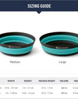 Sea to Summit Frontier UL Collapsible Bowl - Medium (Sulphur Yellow) size guide
