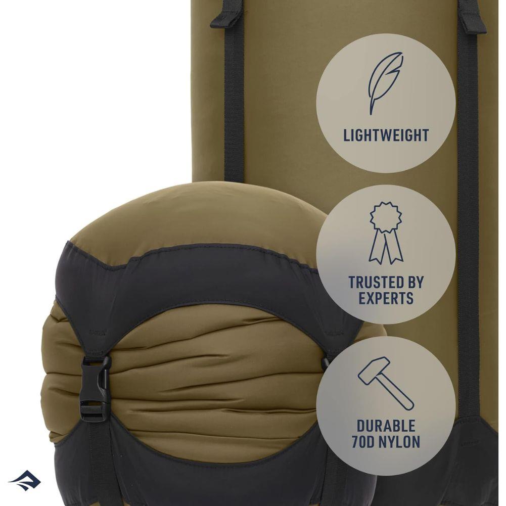 Sea To Summits Lightweight Compression Sack - 13L (Olive Green) stuff