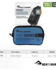 Sea To Summit 10L Pocket Shower (Black) package sizxe