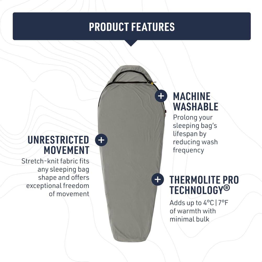 Sea To Summit Reactor Lightweight Sleeping Bag  Liner - Regular (Pewter) features