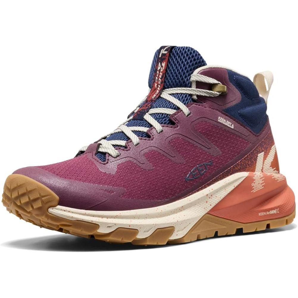 Keen Women's Targhee Apex Waterproof Hiking Boot (Fig/Burnt Brick) left angle