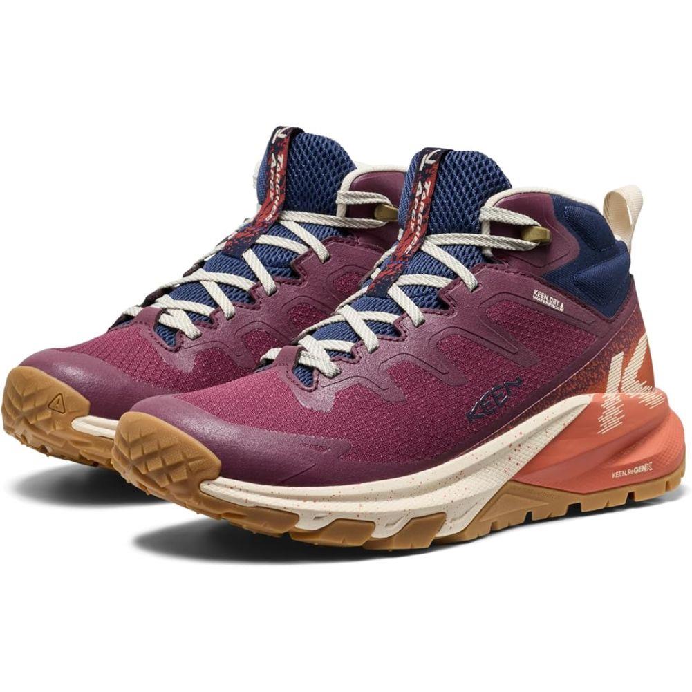 Keen Women's Targhee Apex Waterproof Hiking Boot (Fig/Burnt Brick) pair left