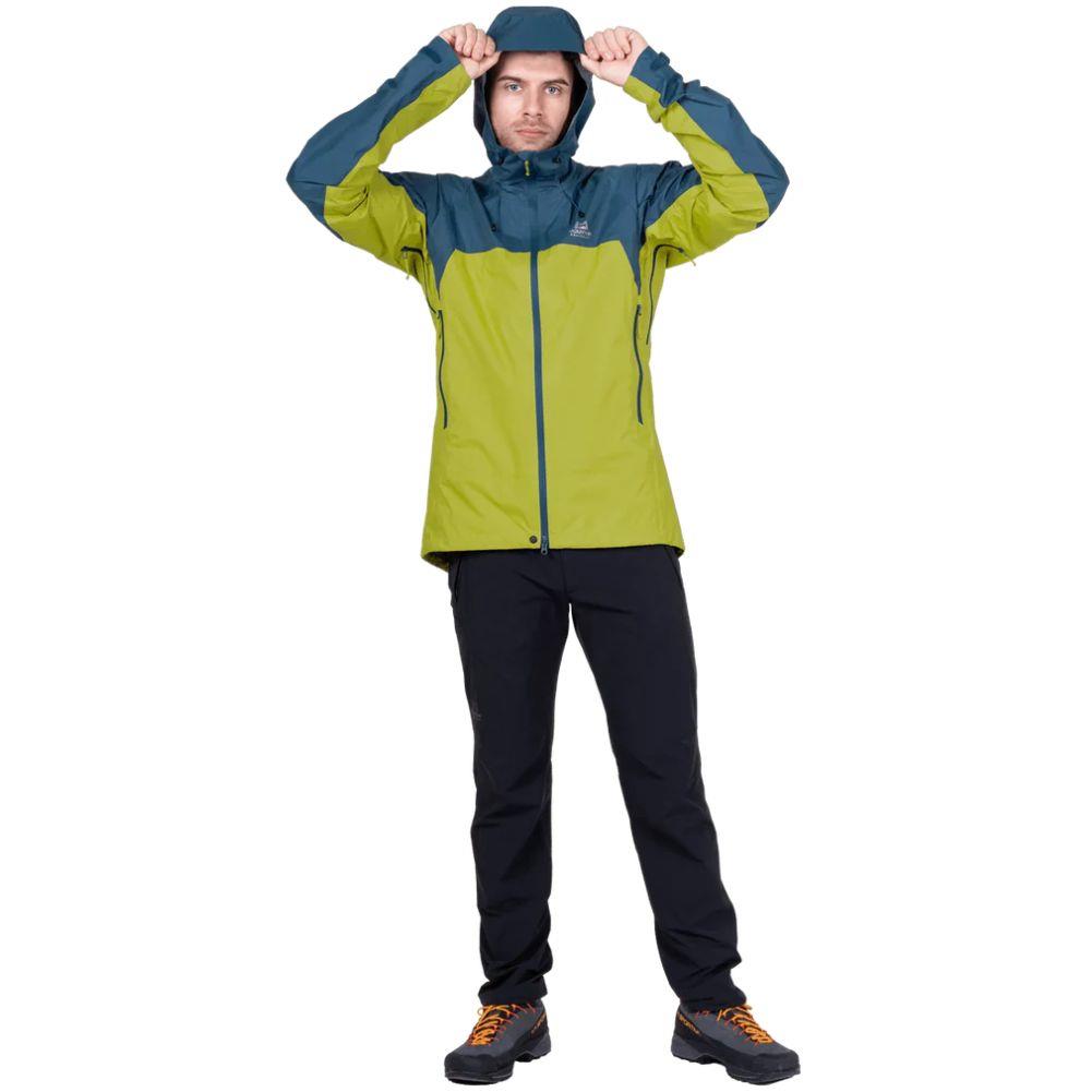 Mountain Equipment Men's Raintower Jacket (Vine/Majolica) hood up