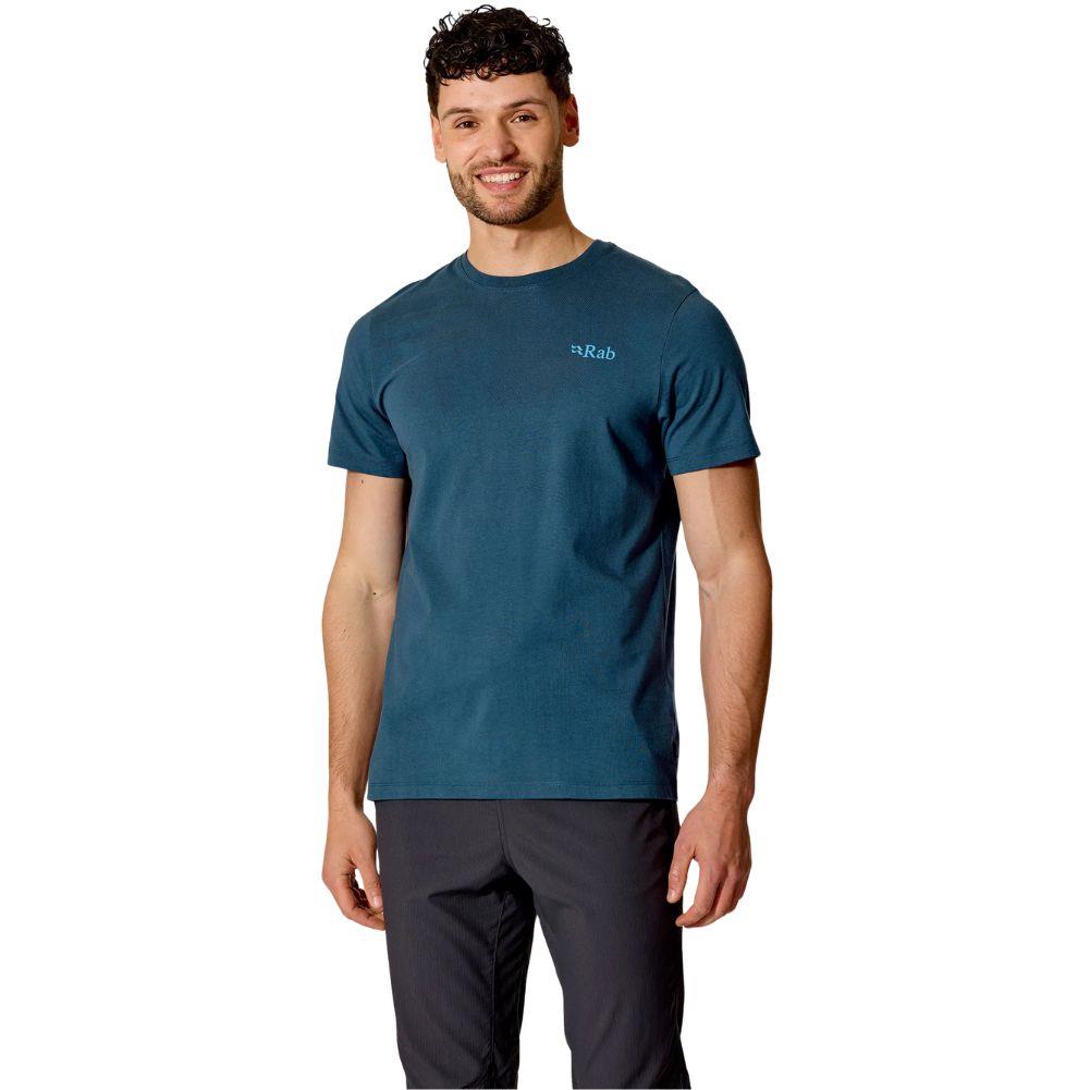 Rab Men's Stance Strata Tee (Tempest Blue) model half