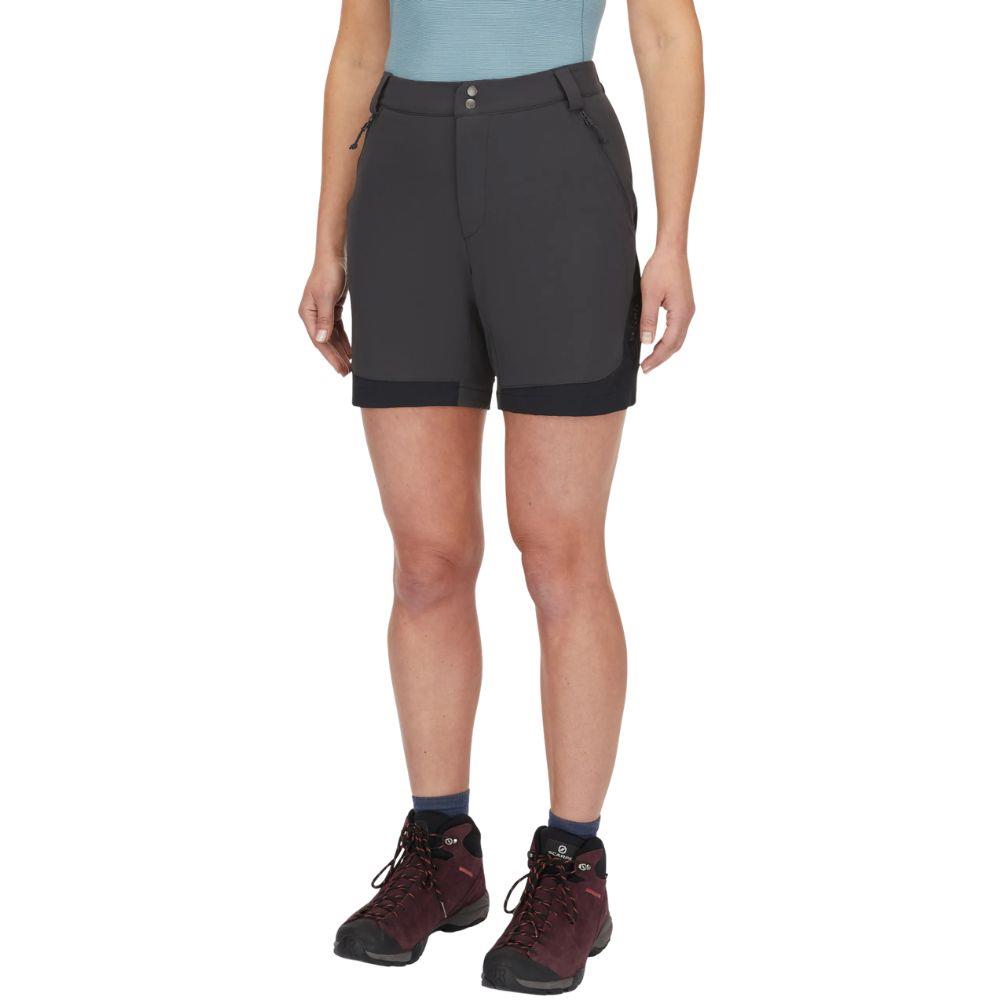 Rab Women's Torque Mountain Shorts - 8" (Anthracite/Black) angle egs