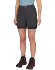 Rab Women's Torque Mountain Shorts - 8" (Anthracite/Black) angle egs