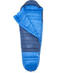 Rab Ascent Down Sleeping Bag (0°C) - Regular - Left Zip (Tempest Blue/Maya Blue) open