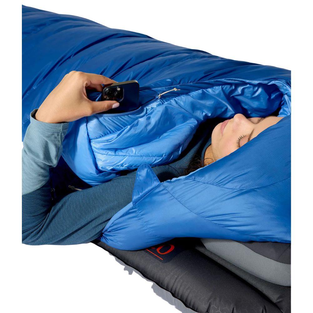 Rab Women's Ascent Down Sleeping Bag (-6°C) - Regular - Left Zip (Dark Bluebird/Bluebird) phone