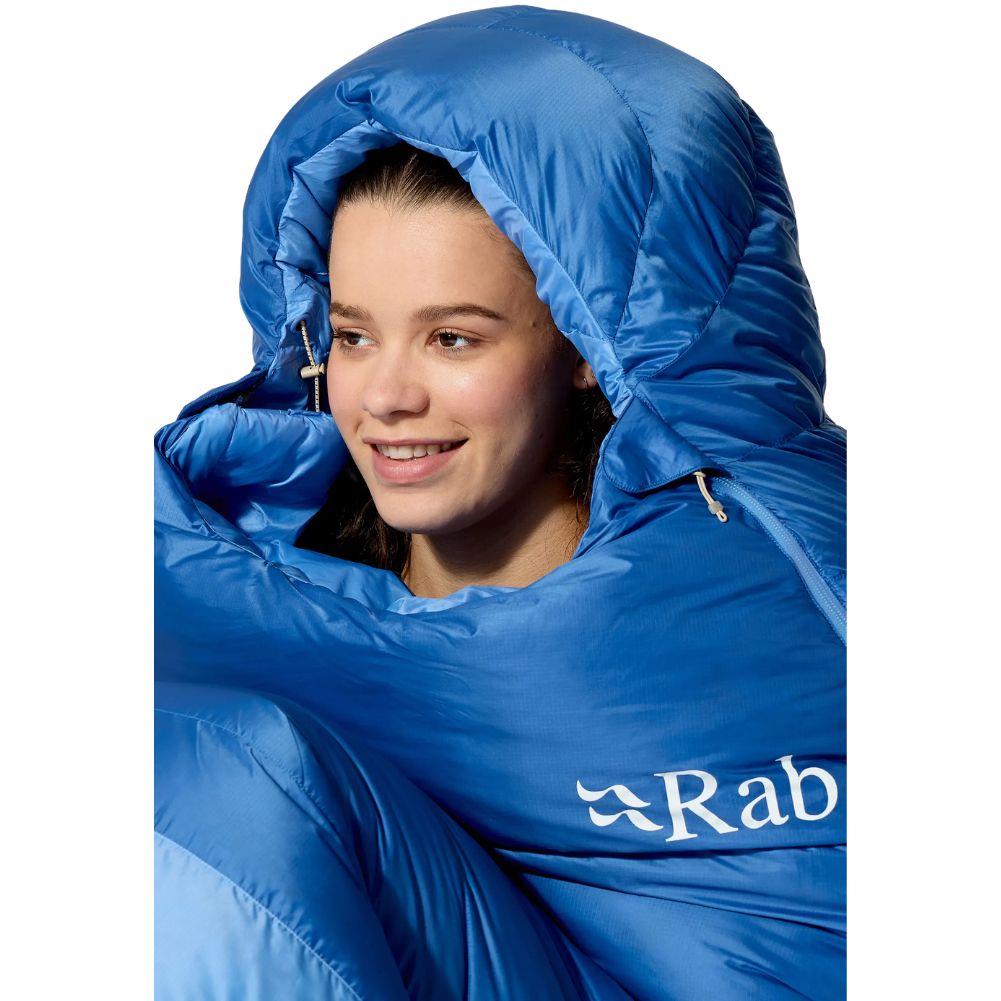 Rab Women's Ascent Down Sleeping Bag (-6°C) - Regular - Left Zip (Dark Bluebird/Bluebird) smile