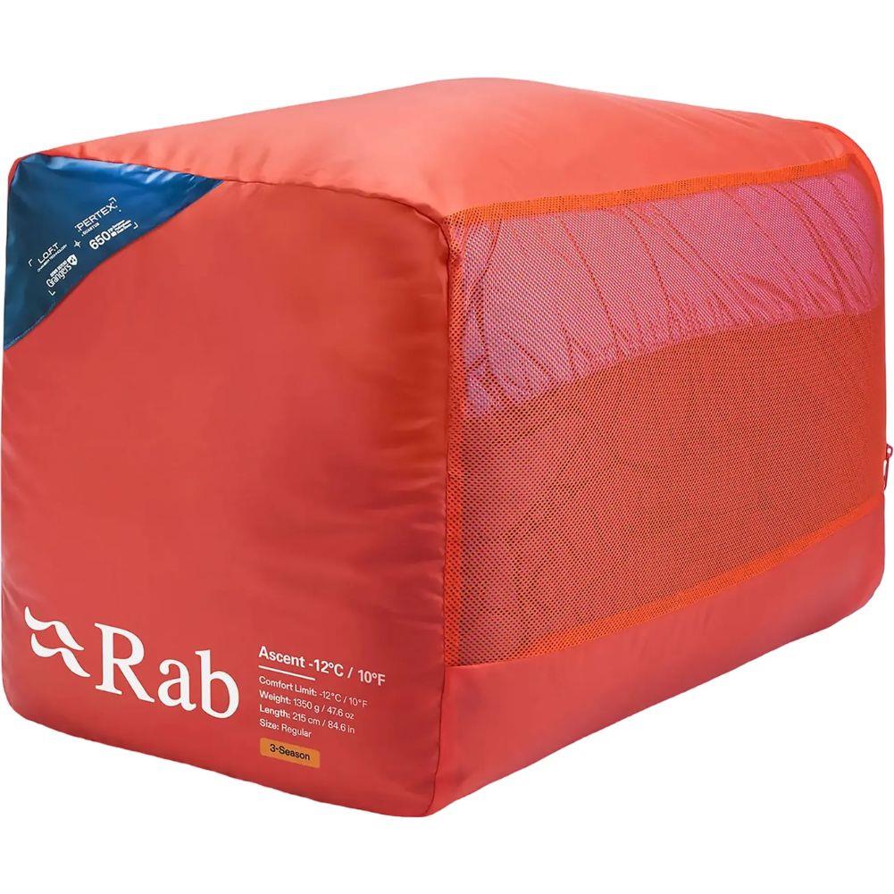 Rab Ascent Down Sleeping Bag (-12°C) - Regular - Right Zip (Tempest Blue/Maya Blue) box