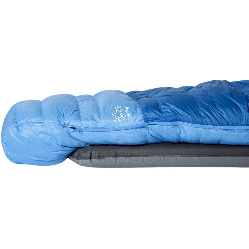 Rab Women's Ascent Down Sleeping Bag (-12°C) - Regular - Left Zip (Dark Bluebird/Bluebird) bottom