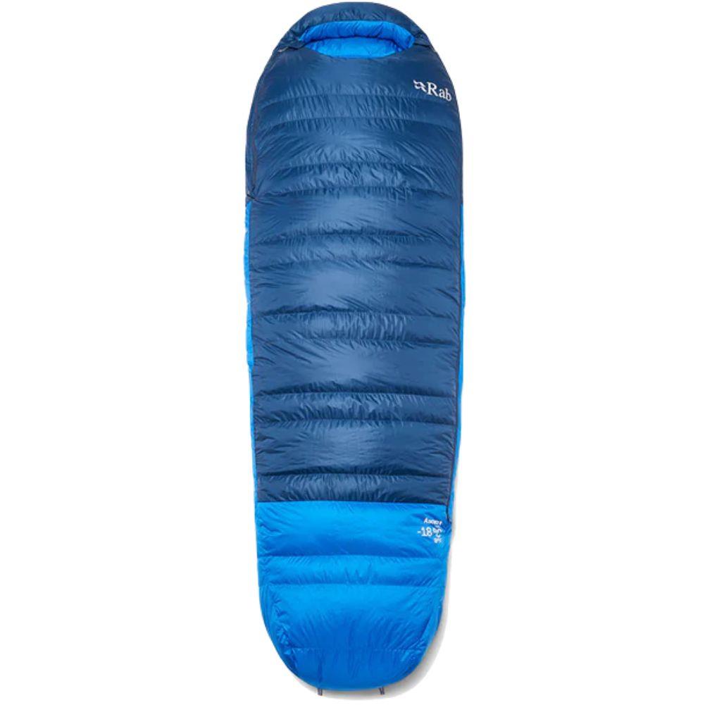 Rab Ascent Down Sleeping Bag (-18°C) - Regular - Left Zip (Tempest Blue/Maya Blue)