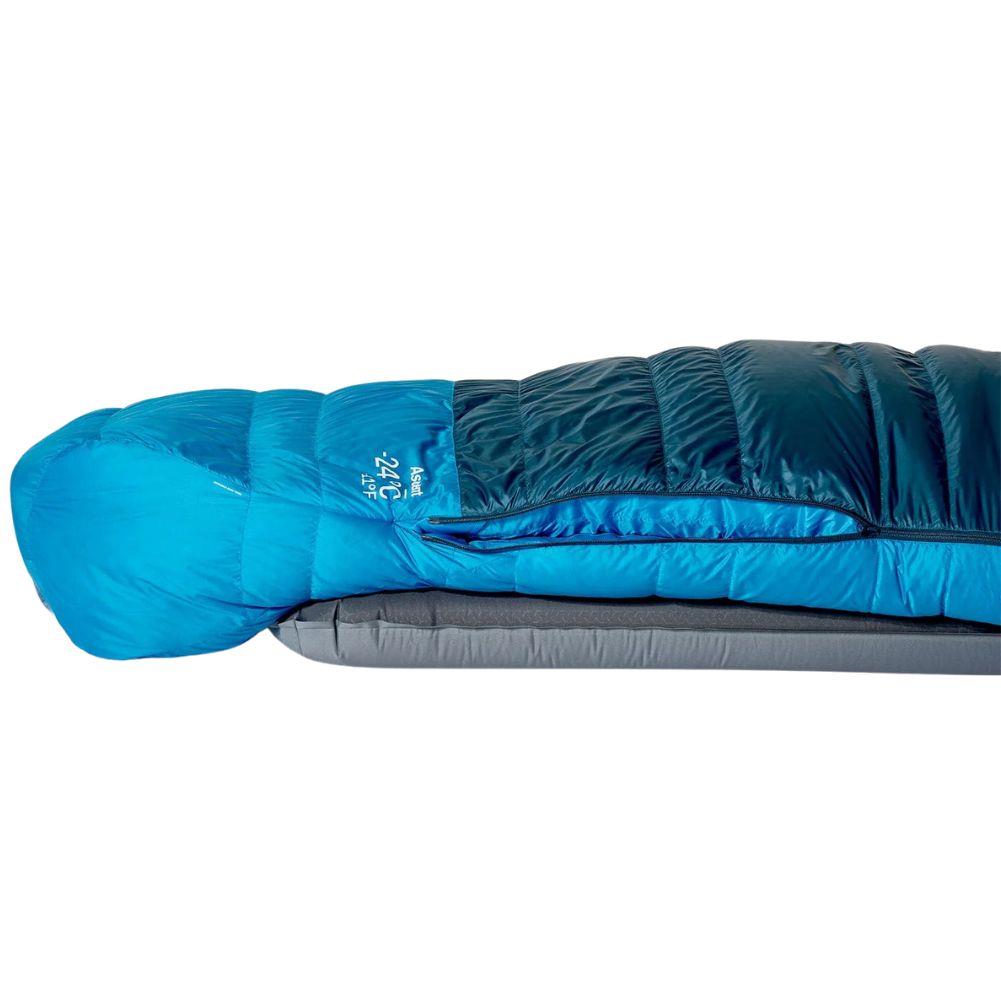 Rab Ascent Down Sleeping Bag (-18°C) - Regular - Left Zip (Tempest Blue/Maya Blue) bottom