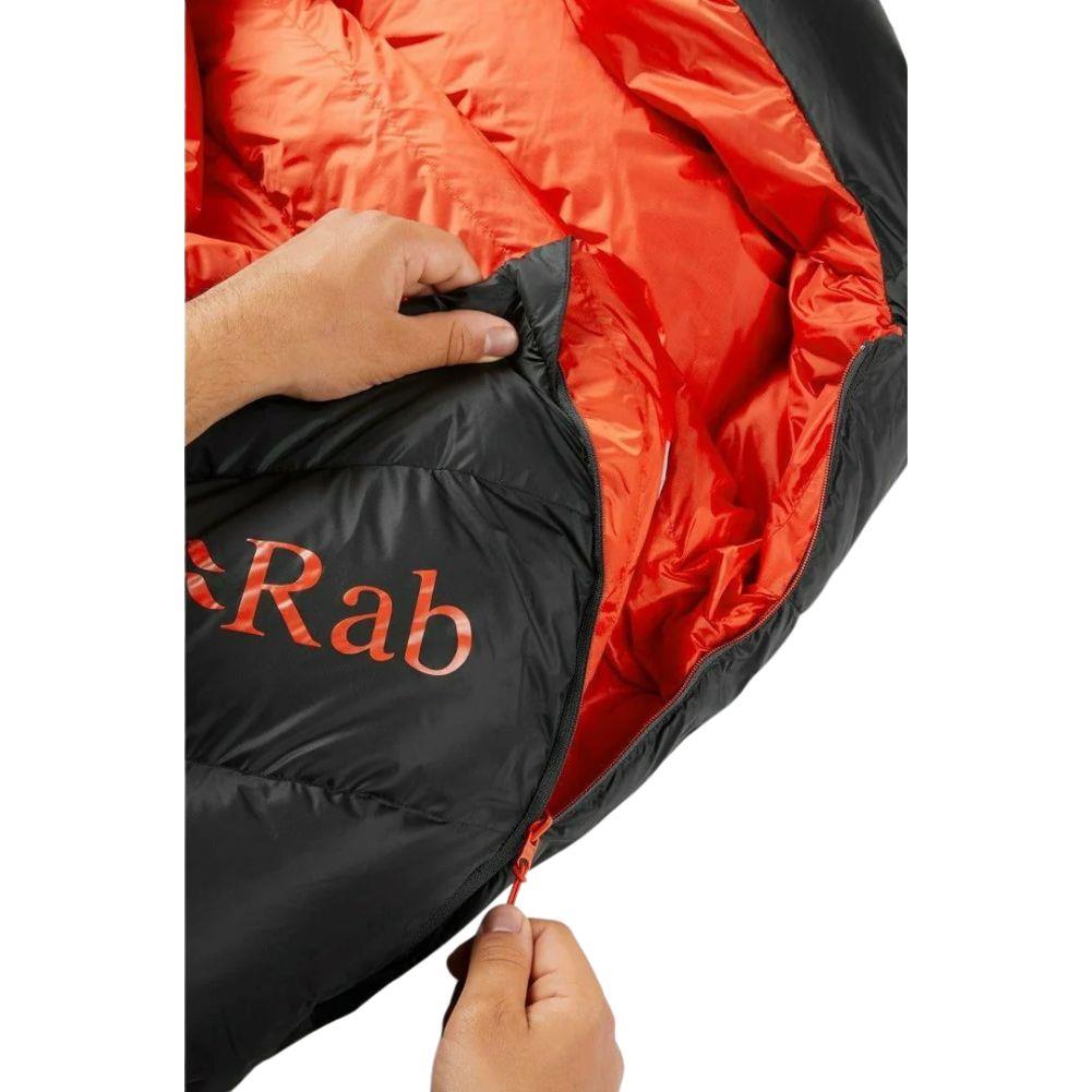 Rab Neutrino Pro 900 Long Down Sleeping Bag (-22C) - Left Zip (Granite) zip