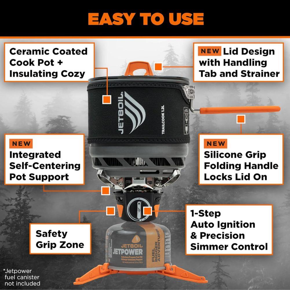 Jetboil TrailCook 1.2L Cook System (Carbon) easy