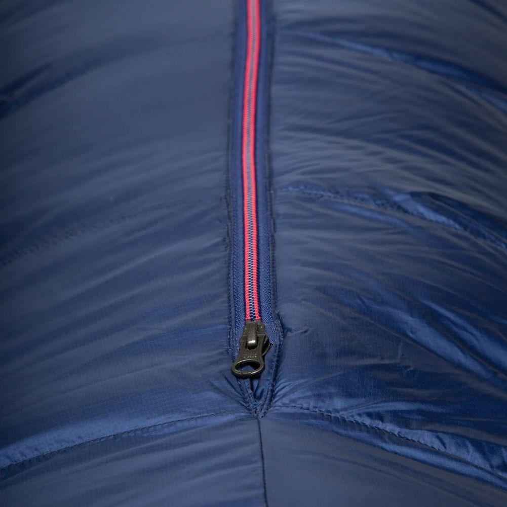 Mountain Equipment Helium Women's 400 Regular Down Sleeping Bag - Left Zip (Medieval Blue) zipper