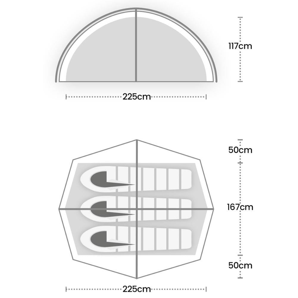 Wild Country Helm Elite 3 Tent - 3 Man Tent (2026) diagram