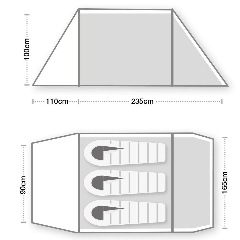 Wild Country Hoolie 3 Compact Tent - 3 Man Tent diagram