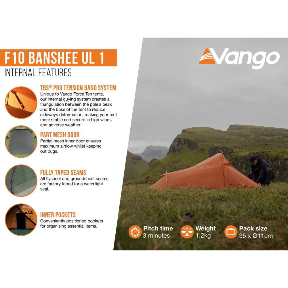 Force Ten (F10) Banshee UL1 - 1 Man Tent (Burnt Orange) feature