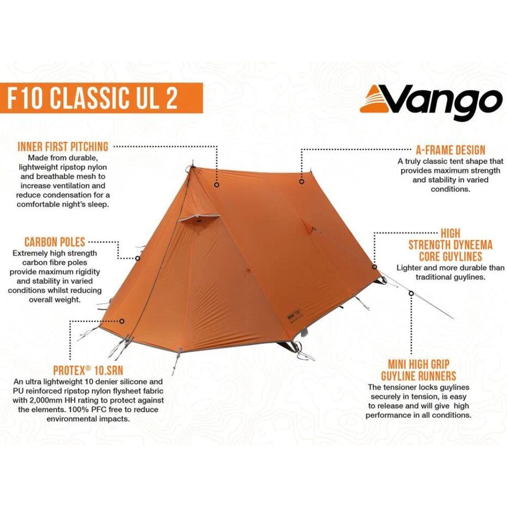 Force Ten (F10) Classic UL2 - 2 Man Tent (Burnt Orange) info