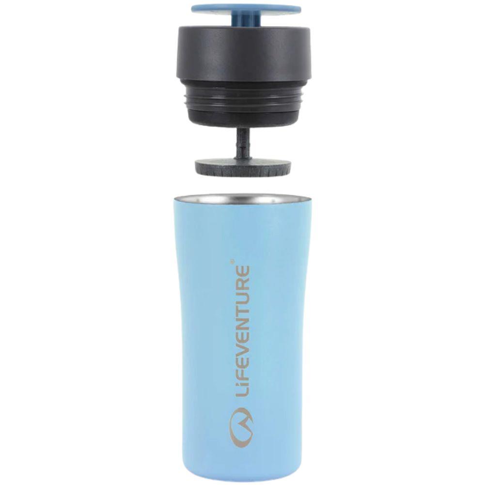Lifeventure One-Touch 350ml Thermal Mug (Ice Blue) open
