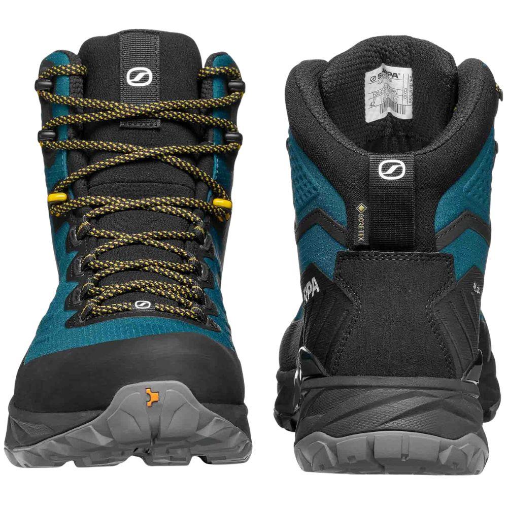 Scarpa Men's Rush TRK LT GTX Hiking Boots (Petrol/Mustard) front back