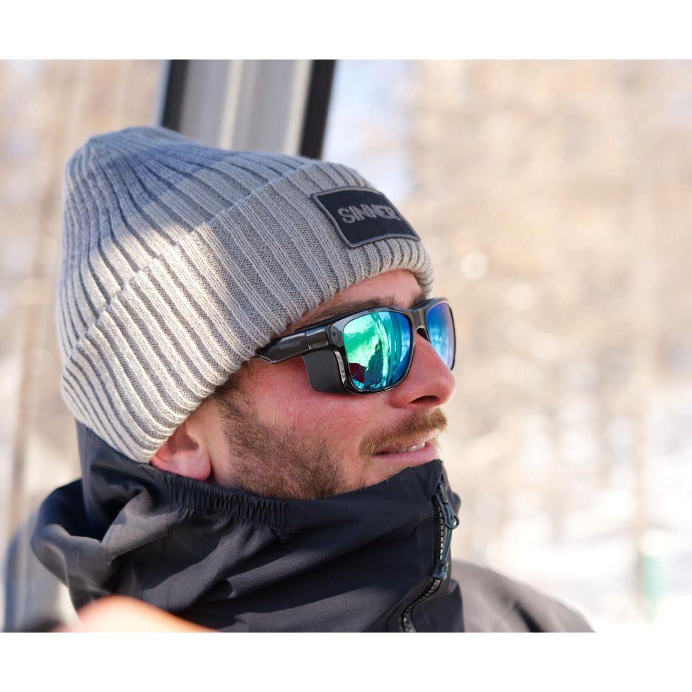Sinner Whitepass Ii Ski Sintrast Lens Sunglasses (Shiny Black/Matte Black) hat