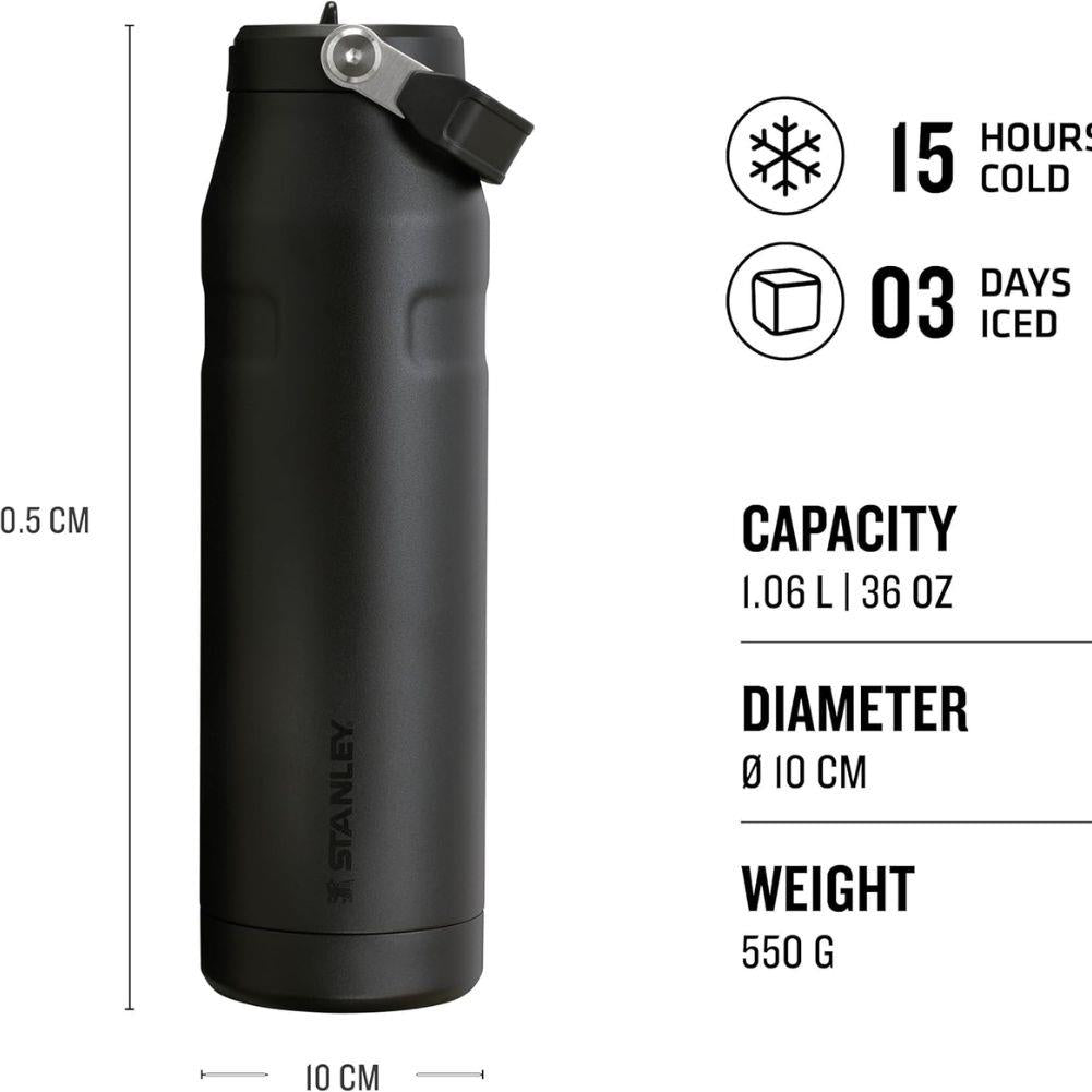 Stanley IceFlow Flip Straw 2.0 Bottle 1.06L (Black 2.0) hieght