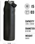 Stanley IceFlow Flip Straw 2.0 Bottle 1.06L (Black 2.0) hieght