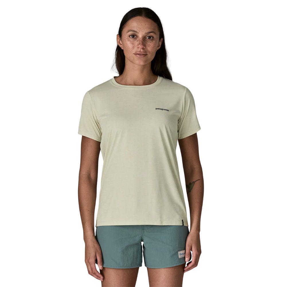 Patagonia Women's Capilene Cool Daily Shirt - Boardshort Logo (Dyno White) Front