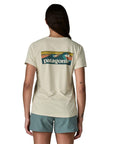 Patagonia Women's Capilene Cool Daily Shirt - Boardshort Logo (Dyno White) Back Person