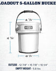 Yeti Loadout 5 Gallon Bucket (Venom) size