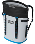 Yeti Hopper M20 Backpack Cooler (Fog Grey/Blue) angle open