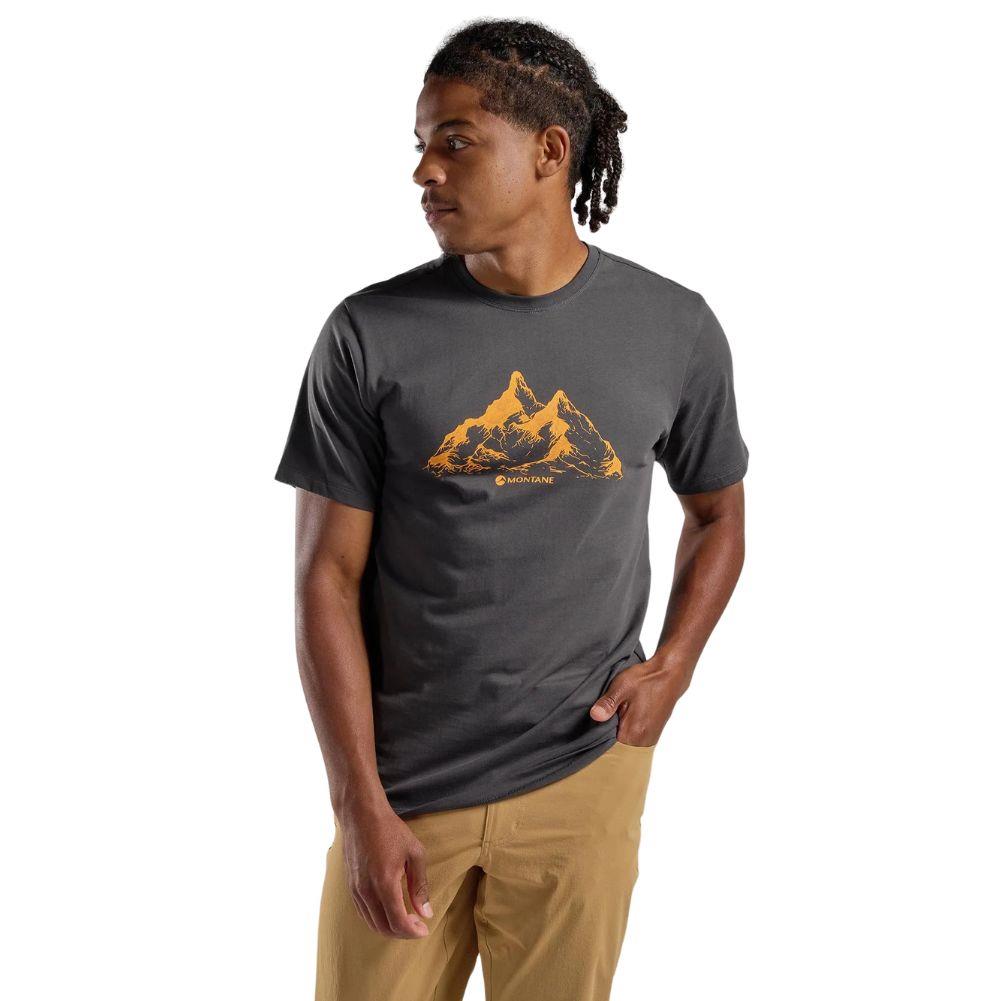 Montane Men's Dual Mountain T-Shirt (Midnight Grey) Front
