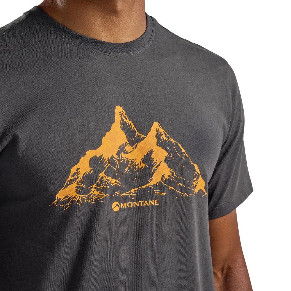 Montane Men's Dual Mountain T-Shirt (Midnight Grey) Close