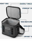 Yeti Hopper Flip 12 Soft Cooler (Fog Grey/Blue) info