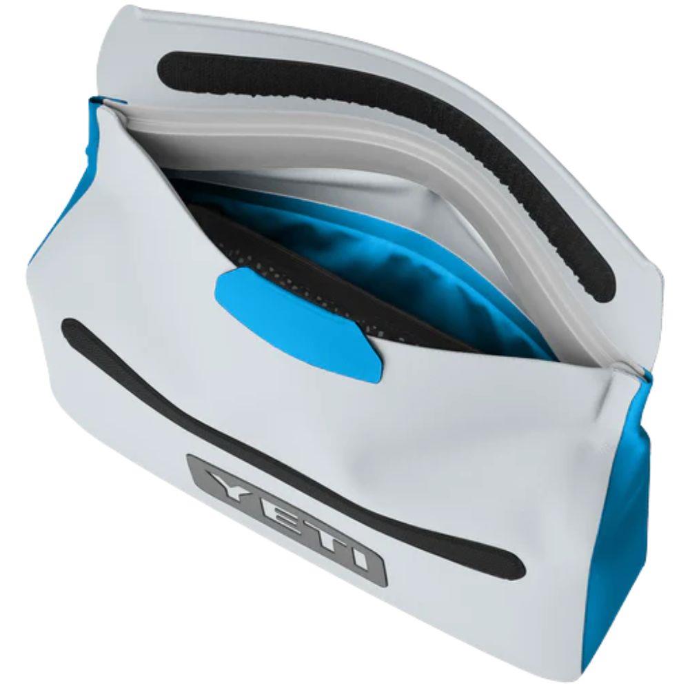Yeti Sidekick Dry 3L Waterproof Gear Case (Fog Grey/Blue) open top