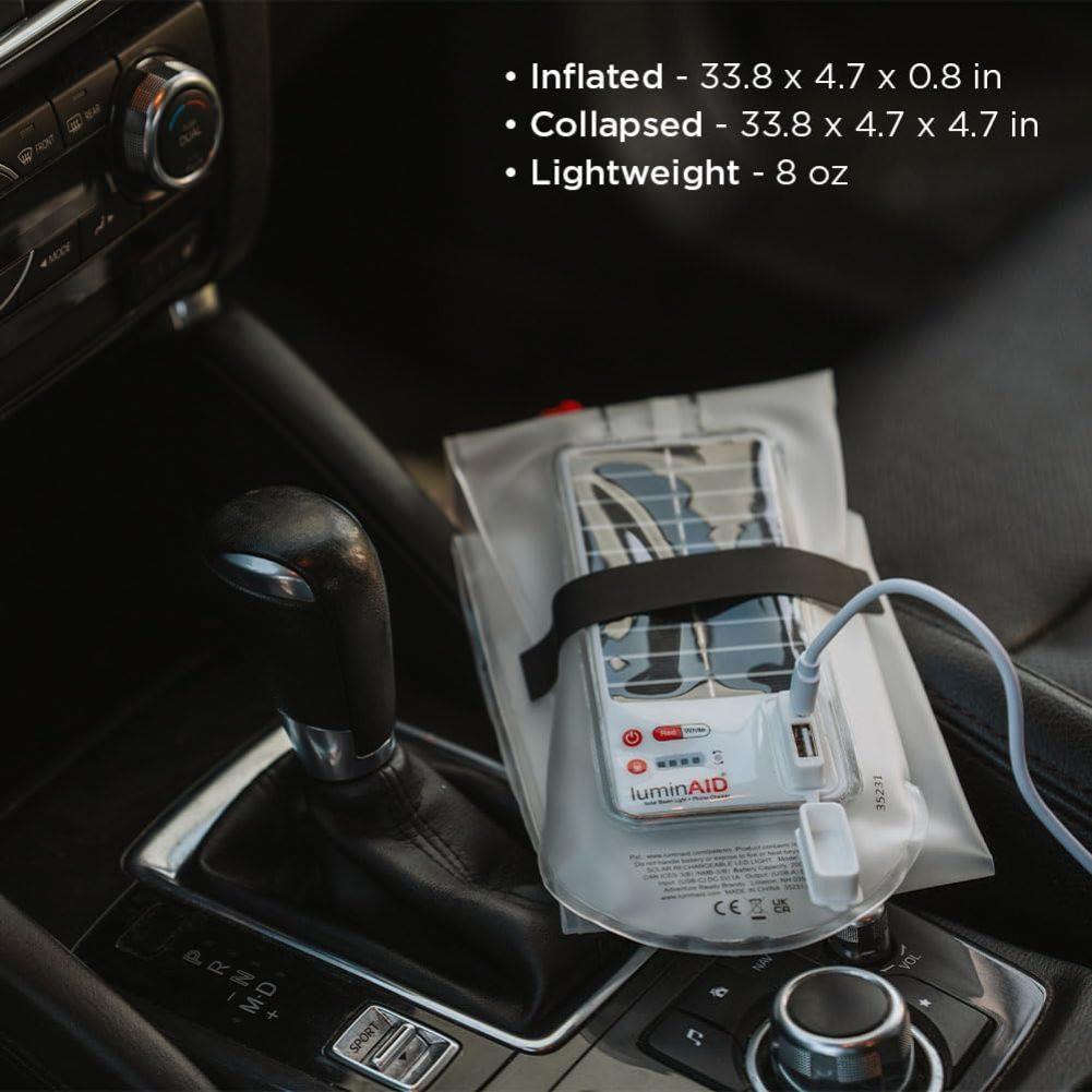 LuminAID Solar Beam With Phone Charger inflate