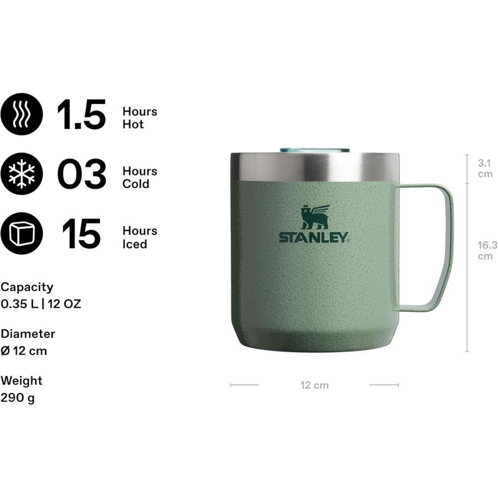 Stanley Everyday Camp 350ml Mug (Hammertone Green) info