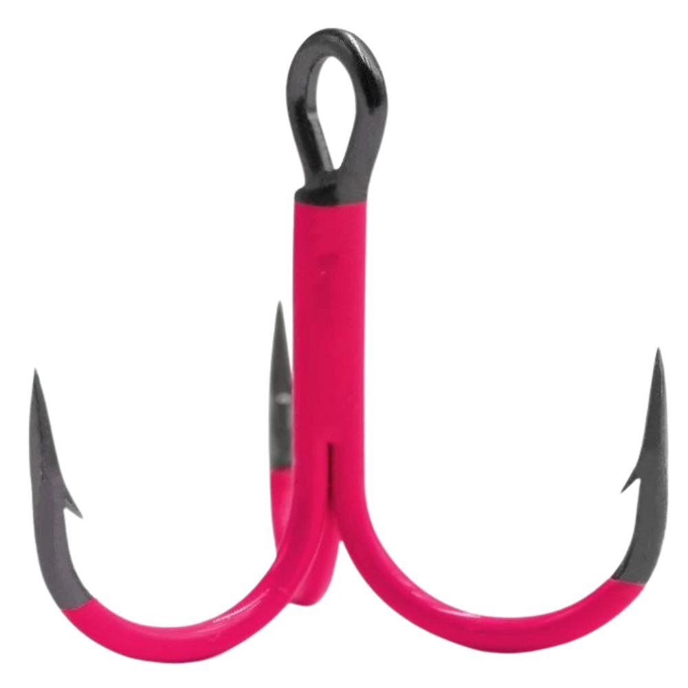 VMC 4551 UV Assorted Round 2/0 Treble Hook x4 Pink