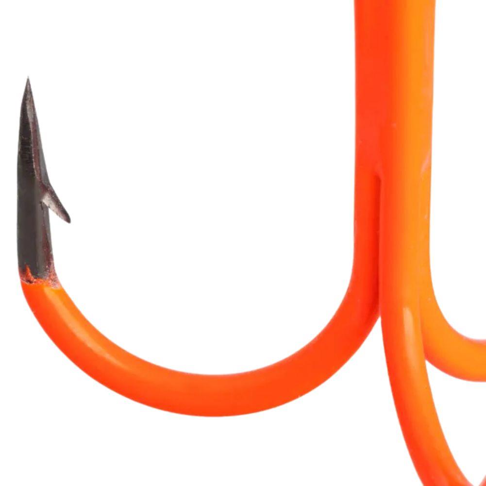 VMC 4551UV Round Orange Treble Hook x4 Close