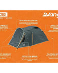 Vango Tay 200 Tent - 2 Man Tent (Deep Blue) info