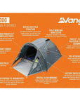 Vango Tay 300 Tent - 3 Man Tent (Deep Blue) info