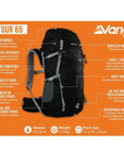 Vango Contour 65L Trekking Rucksack (Black) info