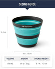 Sea To Summit Frontier UL Collapsible Cup (Aqua Sea Blue) size