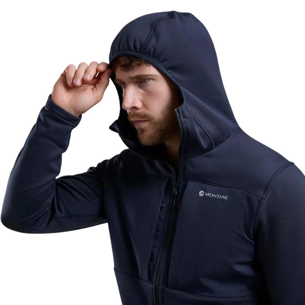Montane Men's Fury XT Hooded Fleece Jacket - XL (Eclipse Blue) hood up